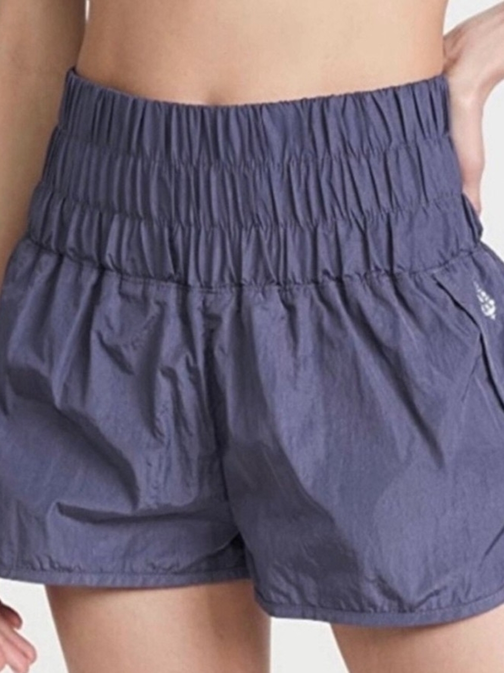 FP Movement by Free People Smocked-Waist Navy Athletic Shorts Size S